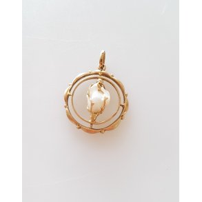  Vintage vedhng i 14 karat guld med perle