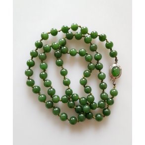 Vintage jade halskde med slv ls