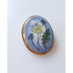 B&G broche / vedhng i porceln og 12 kt guld
