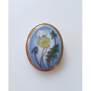 B&G broche / vedhng i porceln og 12 kt guld