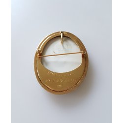 B&G broche / vedhng i porceln og 12 kt guld