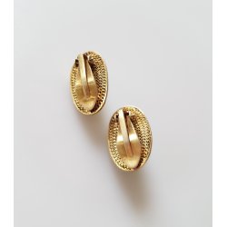 Retro reclips i frgyld filigran slv med gte turkis sten