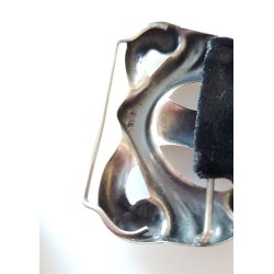  Art Nouveau bltespnde i slv med rav