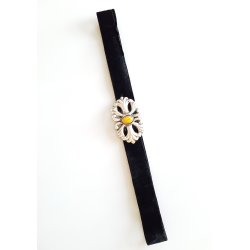  Art Nouveau bltespnde i slv med rav