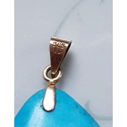 Retro vedhng / broche af turkis og 14 karat guld