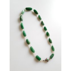 Retro halskde udfrt i grn aventurin