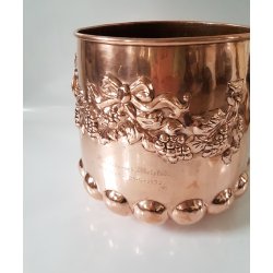 Antik kobber blomsterpotteskjuler/Champagnekler