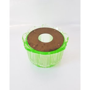 Art Deco fyrfad i uran glas