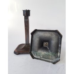 Art Deco lysestager i patineret metal