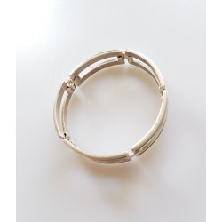 Retro slv armbnd prydet med grn emalje