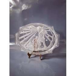 Art Deco fad i presset glas " Pierrot &amp; Pierrette"