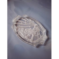 Art Deco fad i presset glas " Pierrot &amp; Pierrette"