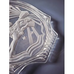 Art Deco fad i presset glas " Pierrot &amp; Pierrette"