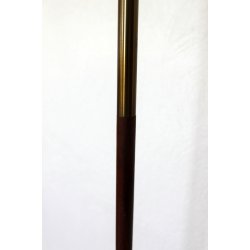 Teak &amp; messing gulvlampe