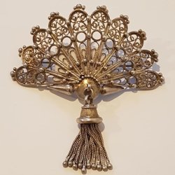 Art Deco filigran broche i slv