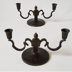 GAB Art Deco Bronze lysestager