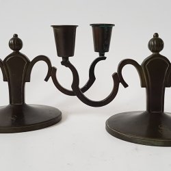 GAB Art Deco Bronze lysestager
