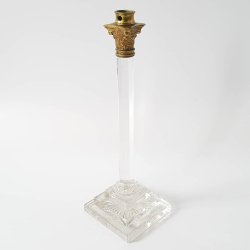 Viktoriansk lysestager i krystal og bronze