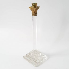 Viktoriansk lysestager i krystal og bronze