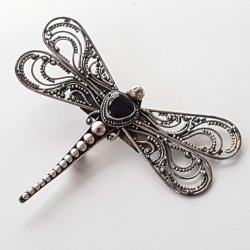 Sknvirke slv broche med onyx