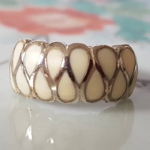 Retro ring i slv med ben