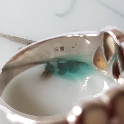 Retro ring i slv med ben