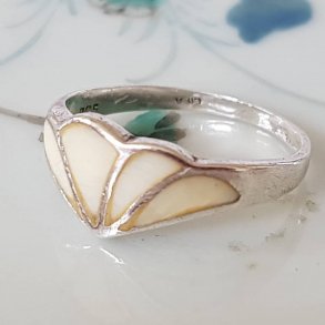 Retro ring i slv med ben