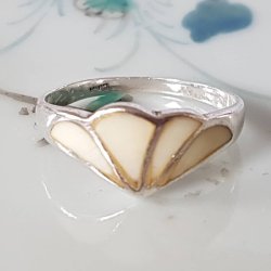 Retro ring i slv med ben