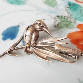 Fransk vintage broche i slv