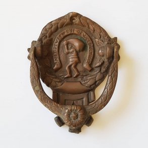 Gammel patineret drhammer i messing