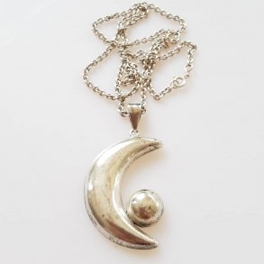 Retro halssmykke i slv (kraftig)