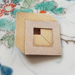 Retro broche i forgyldt slv