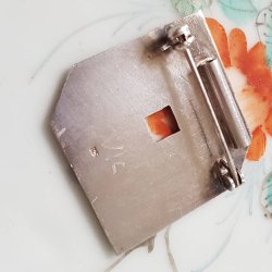 Retro broche i forgyldt slv