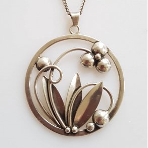 Vintage halssmykke i slv