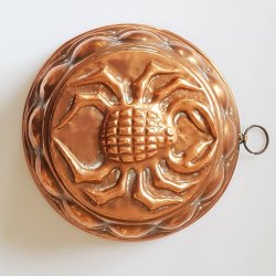 Antik buddingform i kobber med ophng