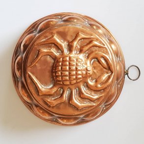 Antik buddingform i kobber med ophng