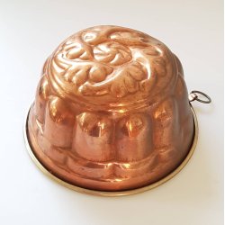 Antik buddingform i kobber med ophng