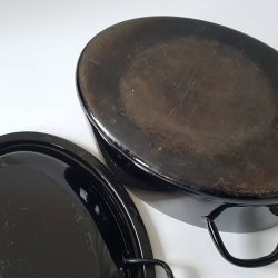 Retro emaljeret stegeso/gryde