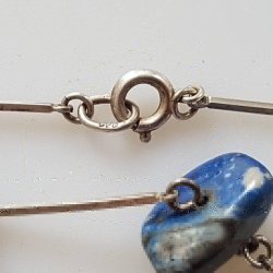 Halskde/collier i slv med lapis