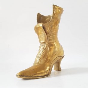 Antik messing vase i form af an damestvle