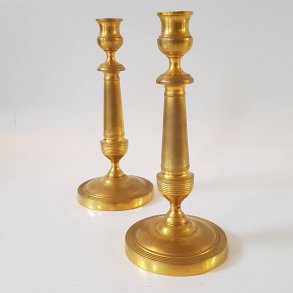 Franske empire lysestager af lueforgyldt bronze