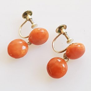  Vintage reskruer i slv med koral