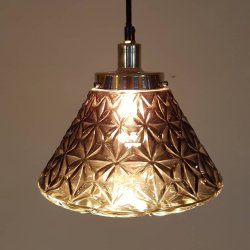 Loftslampe udfrt i glas og messing