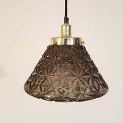 Loftslampe udfrt i glas og messing