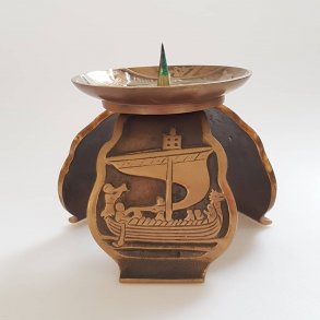 Lysestage til bloklys i bronze