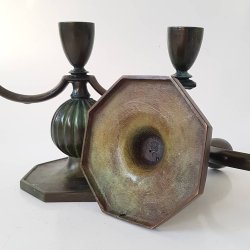 Art Deco bronze lysestager fra GAB No.110
