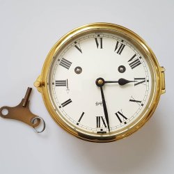 Schatz Royal Mariner skibsur og barometer af messing
