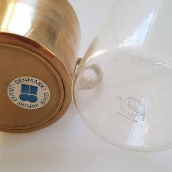 Retro glas med glasholdere i messing, IZMIR IMPORT EXPORT DENMARK