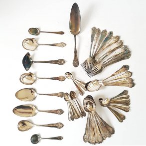 Fransk Lilje service dele i slvplet