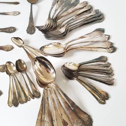 Fransk Lilje service dele i slvplet